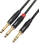 tisino 1/4 inch TRS Stereo to Dual 1/4 inch TS Mono Insert Cable Y-Splitter Stereo Breakout Cable...