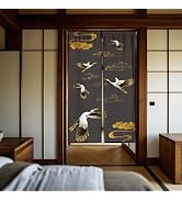 CHGCRAFT Red-Crowned Crane Door Curtain for Doorway Japanese Curtain Cloud Doorway Room Divider C...