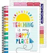 Carson Dellosa Happy Place Teacher Planner 2026-2027, Undated 8" x 11" Lesson Plan Book with Retr...