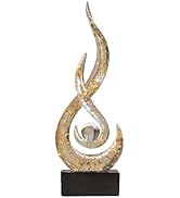 XYQXYQ Modern Abstract Art Table Decoration,Resin Gold Statue Modern White Ornaments for Living R...