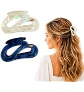 2 Pack Acetate Hair Clips for Women, Medium Irregular Claw Clips with Glossy Finish, Compact Hair...