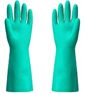 ThxToms Chemical Resistant Nitrile Gloves, Resist Household Acid, Alkali, Solvent and Oil, Latex ...