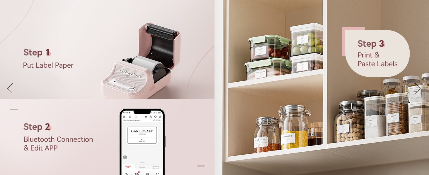 NIIMBOT B21 Pink Label Printer, Easy to use
