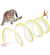 Andiker Cat Tunnel, S-Type Cat Tunnel Toys Interactive Playing Pet Toy for Puppy Kitten Indoor (P...