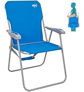 #WEJOY Folding Beach Chair for Adults, Lightweight Beach Chair with Shoulder Straps, High Back Be...