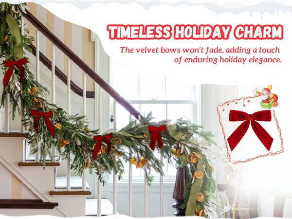 Christmas Decorations Red Velvet Bows Tree Burgundy Home Decor Wreaths Garland Gift Wrapping Wedding