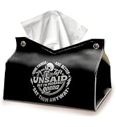 Skeleton Funny Tissue Box Cover Rectangle, Gothic Skull Tissue Box Holder, Black Facial Paper Cas...