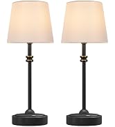 ONEWISH Cordless Table Lamps Set of 2 - Battery Powered Lamp, 4000mAh Rechargeable, Stepless Dimm...