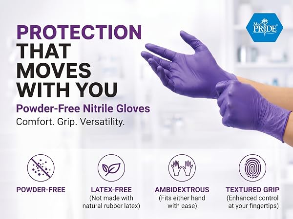 MedPride Powder-Free Nitrile Exam Gloves
