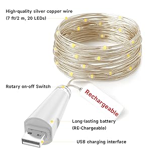 mini string lights, mini lights, rechargeable Fairy Lights, fairy lights