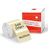 Phomemo Label Maker Original Gold Labels 1.57"x1.18"(40x30mm),Black on Gold, Compatible with Phom...