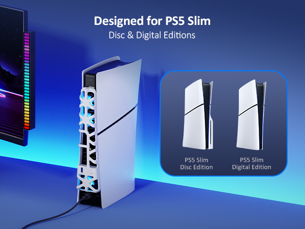 The cooling fan is compatible with both versions of the PS5 Slim