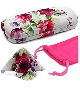 MyEyeglassCase Women's Hard Eyeglass Case | Protective Hard Shell Glasses Case with Pouch and Cloth