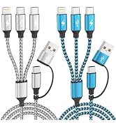 Multi Charging Cable, 6 in 1 Charging Cables for Multiple Devices,2PK 5FT | Universal Phone Charg...