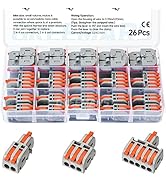 GKEEMARS 26Pcs Compact Splicing Connectors Wire Connectors Kit 2, 3 and 5 Circuit Inline Splices ...