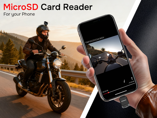 MicroSD card reader, instantly review footage from a drone, Go-Pro, Dash Cam, on a phone or computer