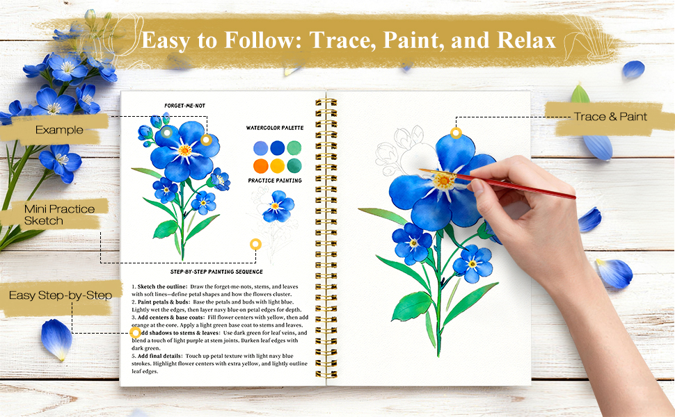 Easy to Follow: Trace, Paint, and Relax