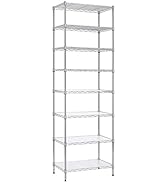 Finnhomy 8-Tier Wire Shelving Unit, Adjustable Pantry Shelves, 8 Shelves Metal Shelving for Stora...