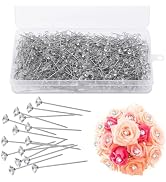 ZXIIXZ 700 Pcs Diamond Boutonniere Pins, 1.5 Inch Flower Straight Rhinestones Head Corsage Diamon...