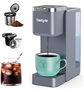 Tastyle Single Serve Coffee Maker, Iced and Hot Coffee Machine for K Cup & Grounds, Compact Desig...
