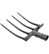 Mikikit 4 Tooth Pitch Fork Replacement Head Metal Fork Head for Horse Stall Cleaning Garden Hoe Set