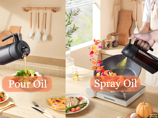 Oil Sprayer for Cooking Kitchen Maiden 2 in 1 Spray and Pour Olive Oil Dispenser
