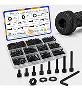 Kernmax 520PCS M4 Screws Assortment Kit, M4x6/8/10/12/16/20/25/30mm Hex Socket Head Cap Bolts, Nu...