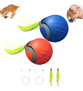 DINGLIAN 2 Pack Interactive Cat Toy Balls for Indoor Cats, Speedy Tail 3.0 | Cat Toy Two Speed Sm...