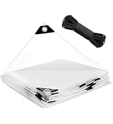 6.6x13 FT Clear Tarp Heavy Duty Waterproof for Patio Winterizing - 5 mil Anti-Tear Snowproof & Wi...