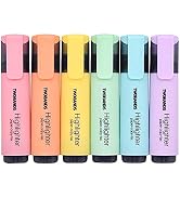 TWOHANDS Highlighter,Chisel Tip Marker Pen,6 Assorted Pastel Colors,H2007