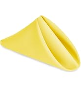 Hiasan Cloth Napkins Set of 6, 18 x 18 Inch, Washable Yellow Dinner Napkins with Hemmed Edges for...