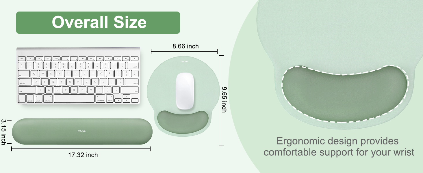 Ergonomic Mouse Pad and Keyboard Wrist Rest