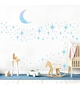 Retro Star Wall Decals Sparkle Stickers Peel and Stick for Ceiling Mid Century Modern Wall Art St...