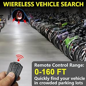 alarm bike bicycle smart tail rear light wireless remote control controller fob sound loud distance