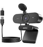 4K USB Webcam for PC,Auto Focus Streaming Web Cam,Dual Noise Reduction Mics | Privacy Cover,Wide-...