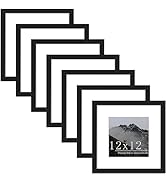 Picrit 12x12 Picture Frame Set of 7, Display 8 x 8 with Mat or 12 x 12 Without Mat, Photo Frames ...