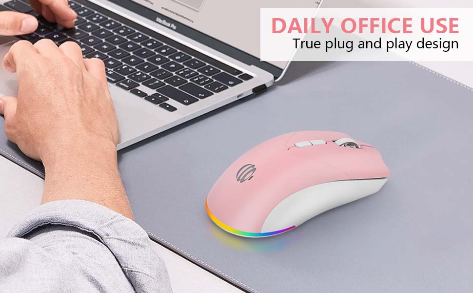 The cute pink wireless mouse is a great helper for your daily work and life!