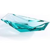 KAMMAK Crystal Glass Fruit Bowl, Luxury Centerpiece Glass Bowl, Hand Blown Decorative Dessert Pla...