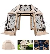 VEVOR Pop up Gazebo Screen Tent, 12 x 12 ft, 13-Sided Spherical Camping Canopy Tent with Removabl...