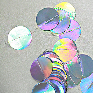Iridescent Holographic Circle Close up