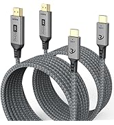 RyzzRooa USB C to HDMI Cable 6FT, 2-Pack 4K@60Hz Type C to HDMI Cables, [Thunderbolt 3/4 Compatib...