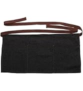 Kichvoe Denim Waist Apron with 3 Pockets Short Serving Aprons Half Waiter Waitress Workwear Resta...