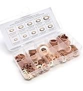 Dogary 200 PCS Copper Crush Washer Kit, Flat Ring Oil Drain Plug Crush Washer Gasket Seal Assortm...