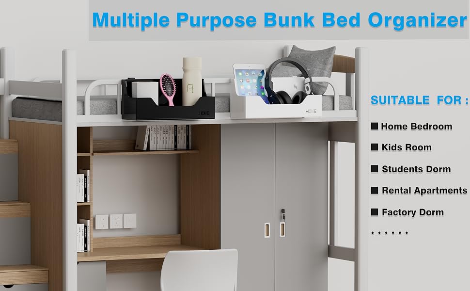 Multiple Purpose Bunk Bed Organizer Shelf Holder