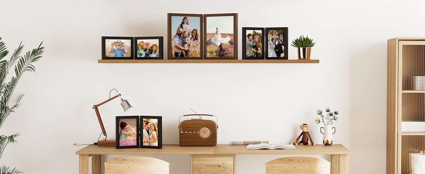 double picture frames in various sizes