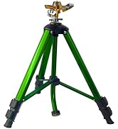 LIULO TOOL Impact Sprinkler on Tripod Base, Tripod Sprinklers with Brass Head, 360 Degree Large A...