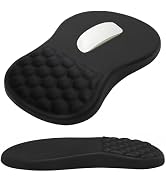 G JGOO Ergonomic Mouse Pad with Wrist Rest, Mousepad with Memory Foam & Massage Design, Wrist Pai...