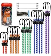 HORUSDY 21 - Piece Bungee Cord Set with Hooks & Straps, 10”/18”/24”/30”/36”/48” Heavy Duty Bungee...