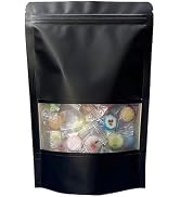 PABCK 50 Pcs Black Kraft Paper Window Bags 3.5x5.1 inch Food Storage Bag Seeds Packet Envelopes S...