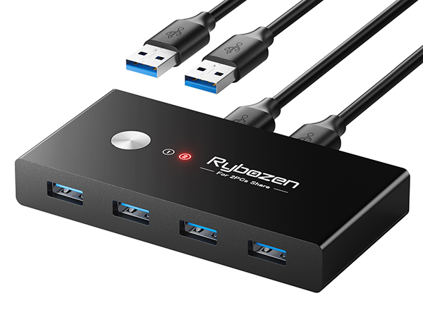 USB 3.0 Switch unterstützt Datenübertragung bis zu 5 Gbps, abwärtskompatibel mit USB 2.0/1.1